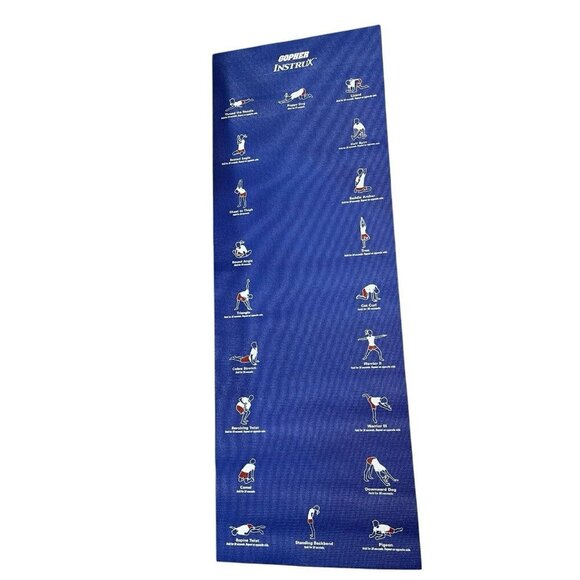 Instrux Yoga Mat Stretching Mat with Instructions & Yoga Poses Exercises 68" - Picture 1 of 4
